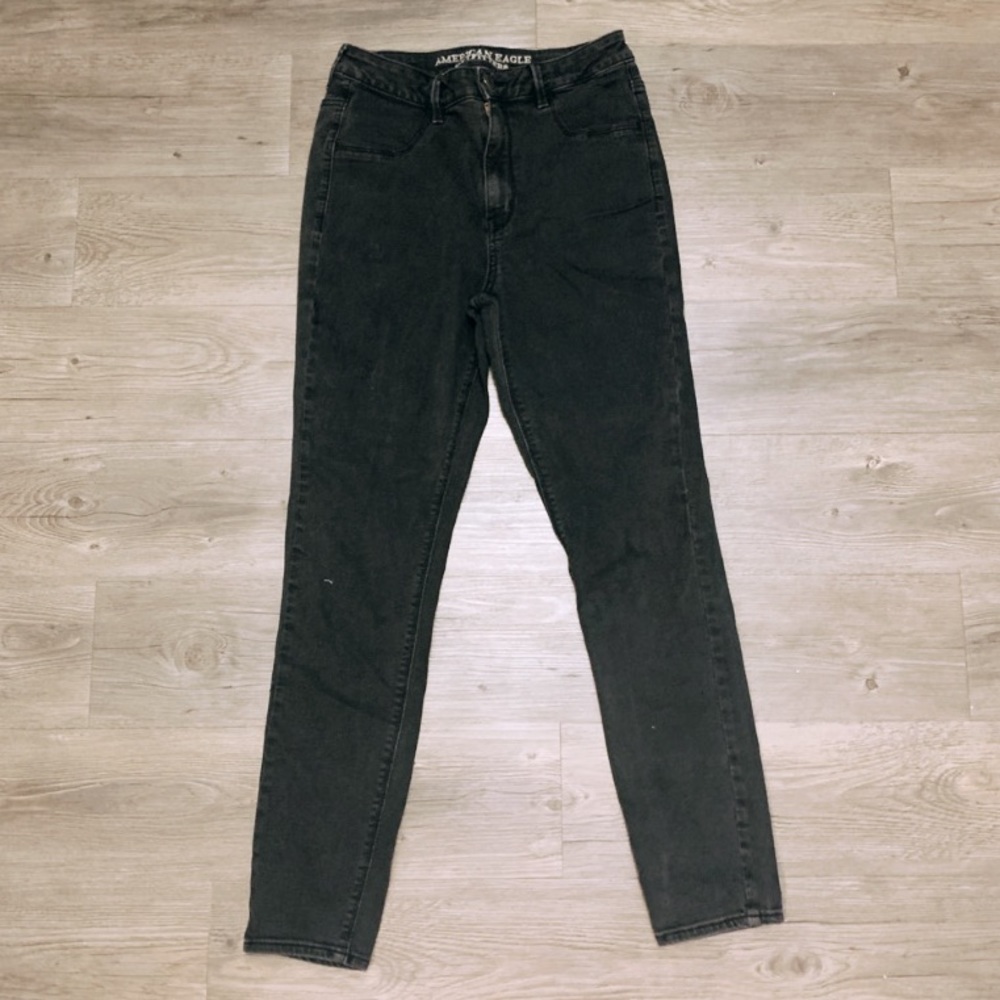 American Eagle High Rise Washed Black Jeggings